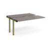 Adapt sliding top add on unit single 1400mm x 1200mm - green frame Grey Oak Top - STE1412-AB-GN-GO