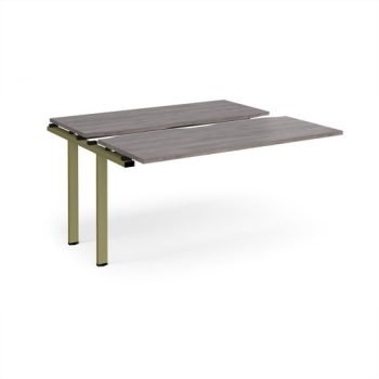 Adapt sliding top add on unit single 1400mm x 1200mm - green frame Grey Oak Top - STE1412-AB-GN-GO