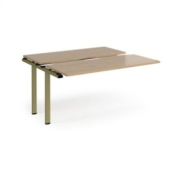 Adapt sliding top add on unit single 1400mm x 1200mm - green frame Kendal Oak Top - STE1412-AB-GN-KO