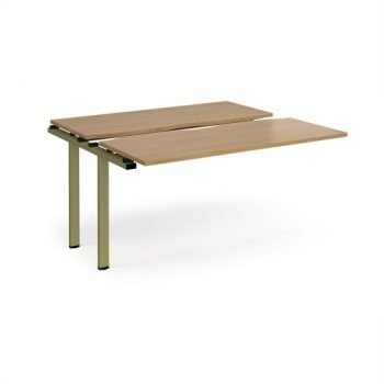 Adapt sliding top add on unit single 1400mm x 1200mm - green frame Oak Top - STE1412-AB-GN-O