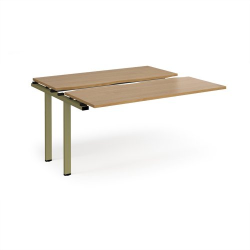 Adapt sliding top add on unit single 1400mm x 1200mm - green frame Oak Top - STE1412-AB-GN-O