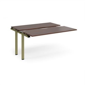 Adapt sliding top add on unit single 1400mm x 1200mm - green frame Walnut top - STE1412-AB-GN-W