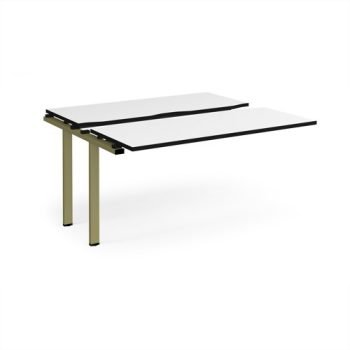 Adapt sliding top add on unit single 1400mm x 1200mm - green frame White Top black edge - STE1412-AB-GN-WK