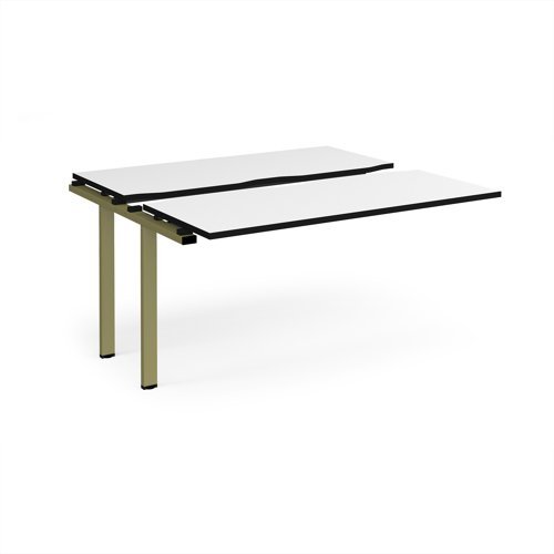 Adapt sliding top add on unit single 1400mm x 1200mm - green frame White Top black edge - STE1412-AB-GN-WK
