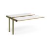 Adapt sliding top add on unit single 1400mm x 1200mm - green frame White Top oak edge - STE1412-AB-GN-WO