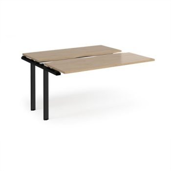 Adapt sliding top add on unit single 1400mm x 1200mm - black frame Kendal Oak Top - STE1412-AB-K-KO