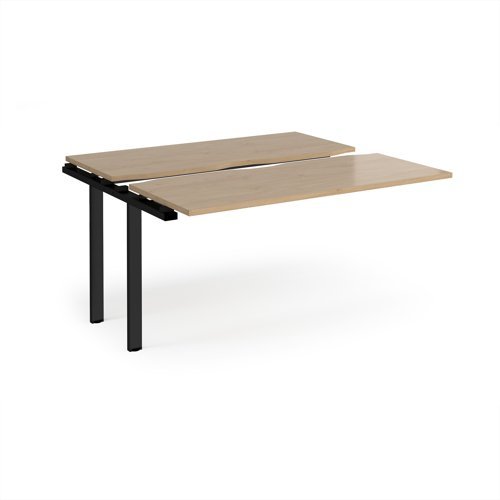 Adapt sliding top add on unit single 1400mm x 1200mm - black frame Kendal Oak Top - STE1412-AB-K-KO