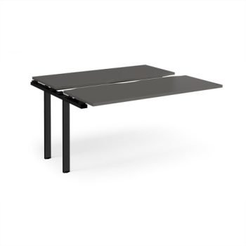 Adapt sliding top add on unit single 1400mm x 1200mm - black frame storm grey top - STE1412-AB-K-OG
