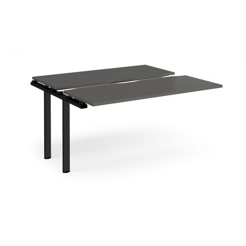 Adapt sliding top add on unit single 1400mm x 1200mm - black frame storm grey top - STE1412-AB-K-OG