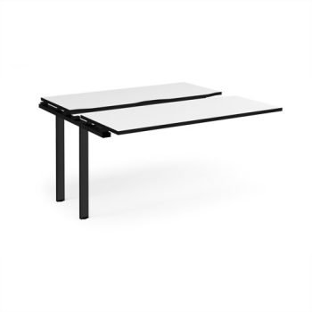 Adapt sliding top add on unit single 1400mm x 1200mm - black frame White Top black edge - STE1412-AB-K-WK