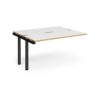Adapt sliding top add on unit single 1400mm x 1200mm - black frame White Top with oak edging - STE1412-AB-K-WO