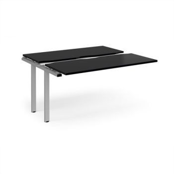 Adapt sliding top add on unit single 1400mm x 1200mm - silver frame black top - STE1412-AB-S-BK