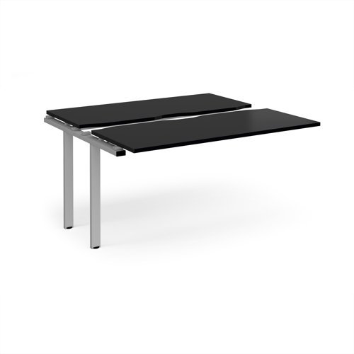 Adapt sliding top add on unit single 1400mm x 1200mm - silver frame black top - STE1412-AB-S-BK