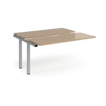 Adapt sliding top add on unit single 1400mm x 1200mm - silver frame Kendal Oak Top - STE1412-AB-S-KO