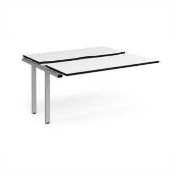 Adapt sliding top add on unit single 1400mm x 1200mm - silver frame White Top black edge - STE1412-AB-S-WK