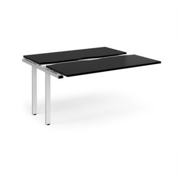 Adapt sliding top add on unit single 1400mm x 1200mm - white frame black top - STE1412-AB-WH-BK