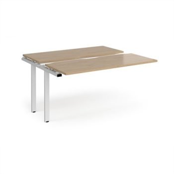 Adapt sliding top add on unit single 1400mm x 1200mm - white frame Kendal Oak Top - STE1412-AB-WH-KO