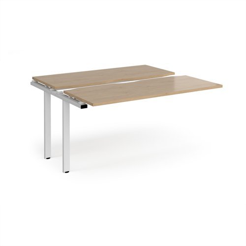 Adapt sliding top add on unit single 1400mm x 1200mm - white frame Kendal Oak Top - STE1412-AB-WH-KO