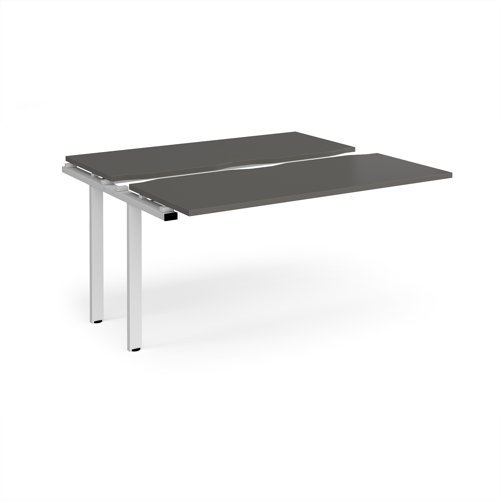 Adapt sliding top add on unit single 1400mm x 1200mm - white frame storm grey top - STE1412-AB-WH-OG