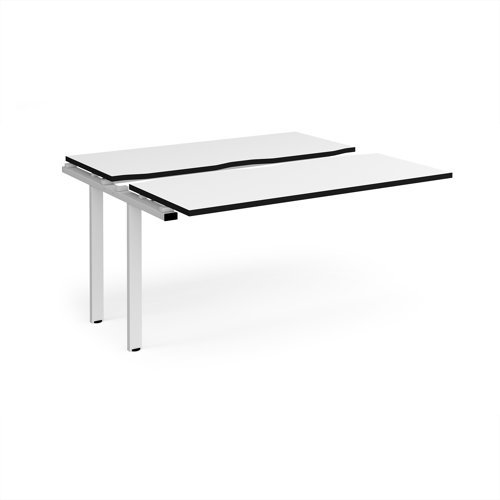 Adapt sliding top add on unit single 1400mm x 1200mm - white frame White Top black edge - STE1412-AB-WH-WK