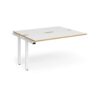 Adapt sliding top add on unit single 1400mm x 1200mm - white frame White Top with oak edging - STE1412-AB-WH-WO