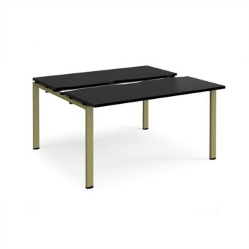 Adapt sliding top back to back desks 1400mm x 1200mm - green frame black top - STE1412-GN-BK