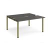 Adapt sliding top back to back desks 1400mm x 1200mm - green frame storm grey top - STE1412-GN-OG