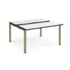 Adapt sliding top back to back desks 1400mm x 1200mm - green frame White Top black edge - STE1412-GN-WK