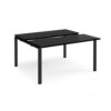 Adapt sliding top back to back desks 1400mm x 1200mm - black frame black top - STE1412-K-BK