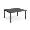 Adapt sliding top back to back desks 1400mm x 1200mm - black frame storm grey top - STE1412-K-OG