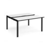 Adapt sliding top back to back desks 1400mm x 1200mm - black frame White Top black edge - STE1412-K-WK