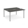 Adapt sliding top back to back desks 1400mm x 1200mm - silver frame storm grey top - STE1412-S-OG
