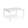 Adapt sliding top back to back desks 1400mm x 1200mm - white frame White Top - STE1412-WH-WH