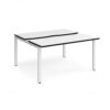 Adapt sliding top back to back desks 1400mm x 1200mm - white frame White Top black edge - STE1412-WH-WK