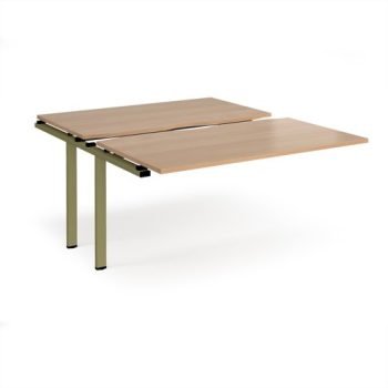 Adapt sliding top add on unit single 1400mm x 1600mm - green frame Beech top - STE1416-AB-GN-B