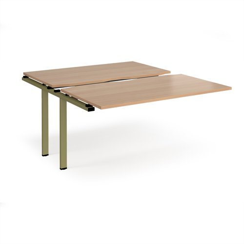 Adapt sliding top add on unit single 1400mm x 1600mm - green frame Beech top - STE1416-AB-GN-B