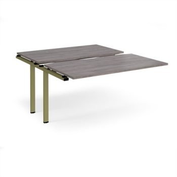 Adapt sliding top add on unit single 1400mm x 1600mm - green frame Grey Oak Top - STE1416-AB-GN-GO