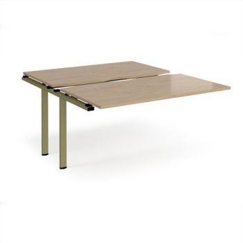 Adapt sliding top add on unit single 1400mm x 1600mm - green frame Kendal Oak Top - STE1416-AB-GN-KO