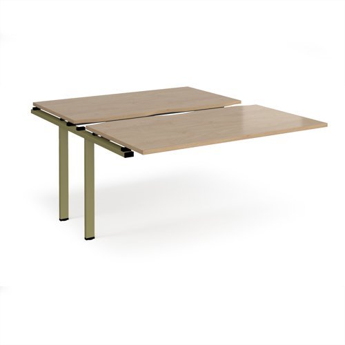Adapt sliding top add on unit single 1400mm x 1600mm - green frame Kendal Oak Top - STE1416-AB-GN-KO