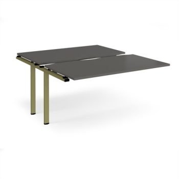 Adapt sliding top add on unit single 1400mm x 1600mm - green frame storm grey top - STE1416-AB-GN-OG