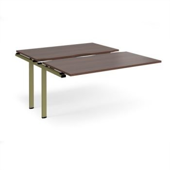 Adapt sliding top add on unit single 1400mm x 1600mm - green frame Walnut top - STE1416-AB-GN-W