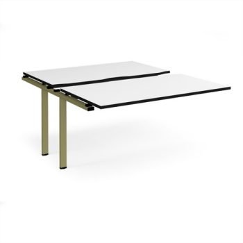 Adapt sliding top add on unit single 1400mm x 1600mm - green frame White Top black edge - STE1416-AB-GN-WK