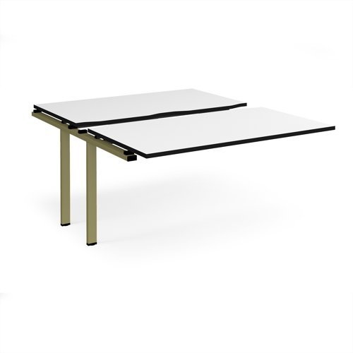 Adapt sliding top add on unit single 1400mm x 1600mm - green frame White Top black edge - STE1416-AB-GN-WK