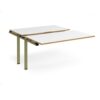 Adapt sliding top add on unit single 1400mm x 1600mm - green frame White Top oak edge - STE1416-AB-GN-WO