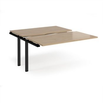 Adapt sliding top add on unit single 1400mm x 1600mm - black frame Kendal Oak Top - STE1416-AB-K-KO
