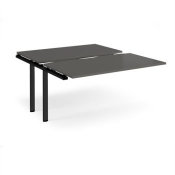 Adapt sliding top add on unit single 1400mm x 1600mm - black frame storm grey top - STE1416-AB-K-OG
