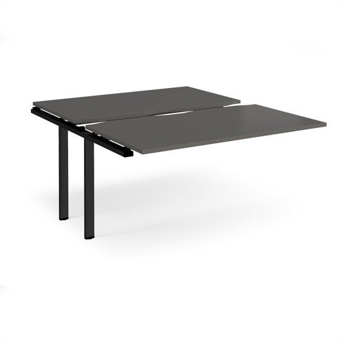 Adapt sliding top add on unit single 1400mm x 1600mm - black frame storm grey top - STE1416-AB-K-OG