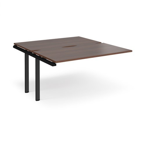 Adapt sliding top add on unit single 1400mm x 1600mm - black frame Walnut top - STE1416-AB-K-W