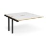 Adapt sliding top add on unit single 1400mm x 1600mm - black frame White Top with oak edging - STE1416-AB-K-WO