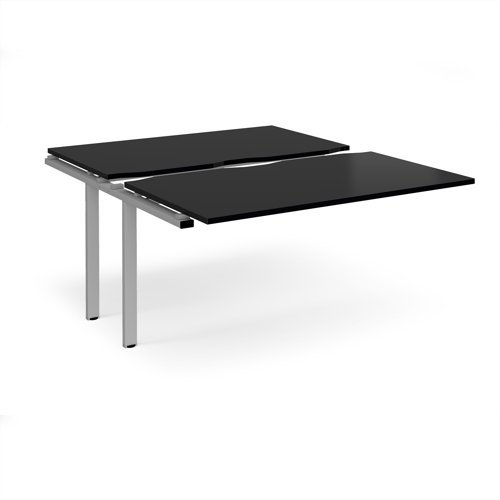 Adapt sliding top add on unit single 1400mm x 1600mm - silver frame black top - STE1416-AB-S-BK